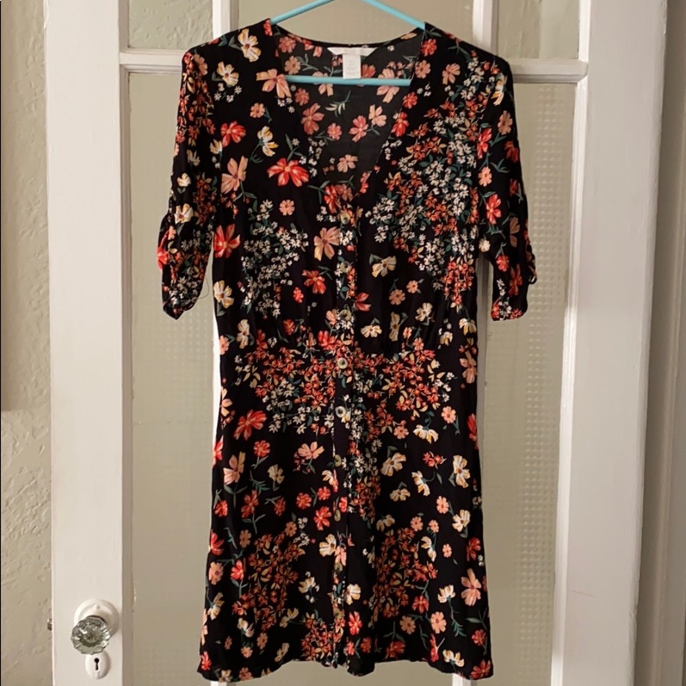 H&M•Black Floral Dress•Size 6